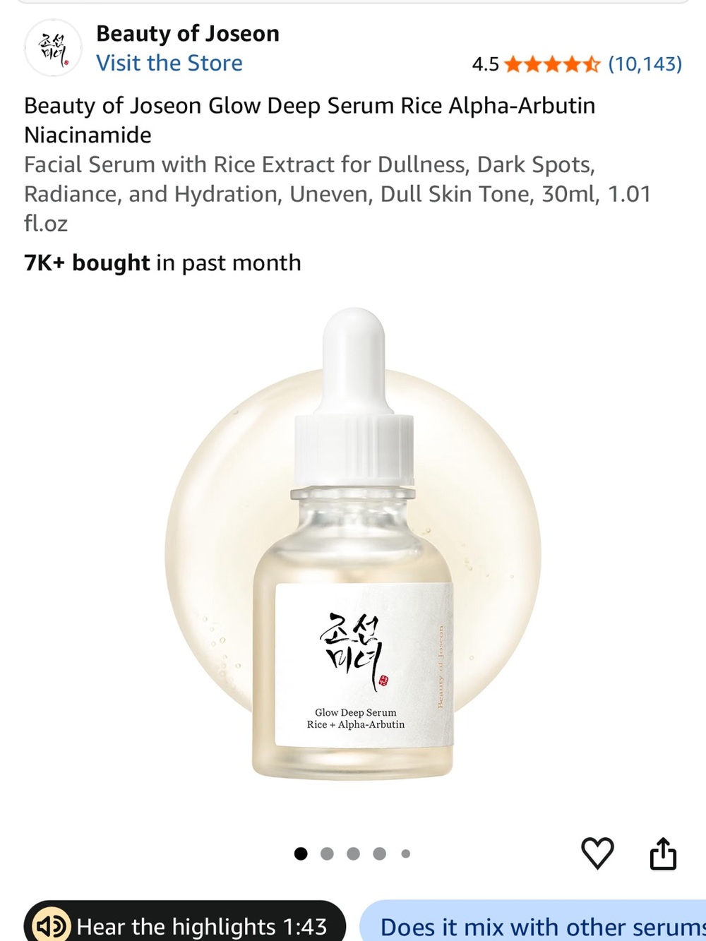 Beauty of Joseon Glow Deep Serum - Clear/White Radiance Serum